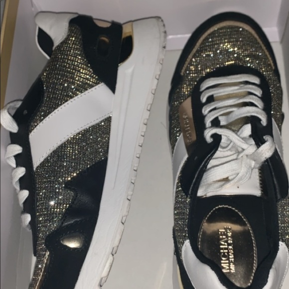 michael kors monroe trainer black gold